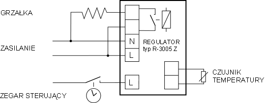 Schemat podłączenia regulatora R-3005 Z