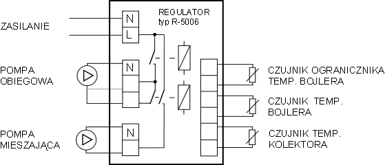 Schemat podłączenia regulatora R-5006